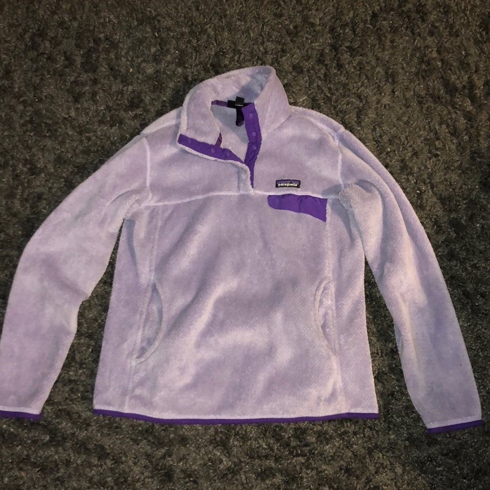 womens patagonia purple re-tool snap zip up